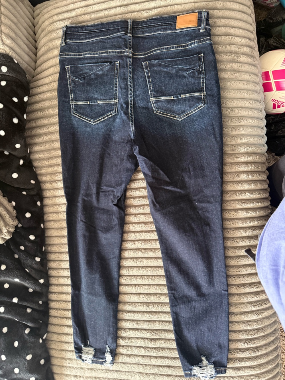 BKE Women's Slim Jeans in Dark Indigo with Contrast Stitching